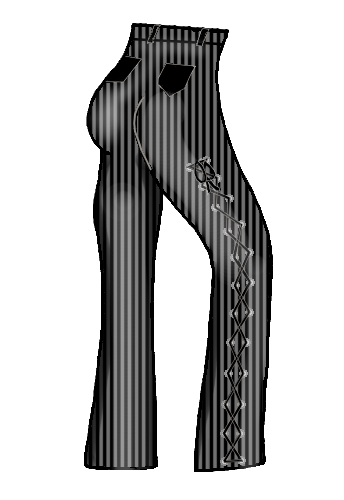 dapperdolly grey black stripe pinstripe lace laced up pants